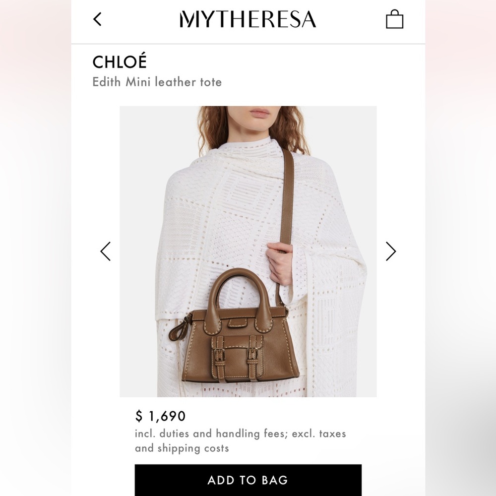 Chloé Edith Mini Leather Tote- Green